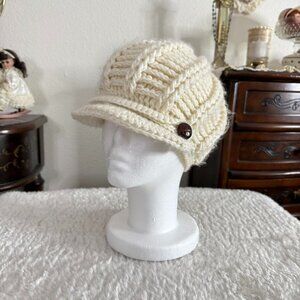 y2k coquette twee girly grunge cream knit hat
